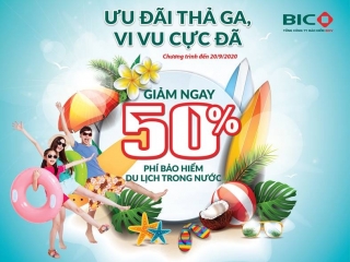 BIC giảm phí 50% cho khách hàng tham gia bảo hiểm du lịch trong nước