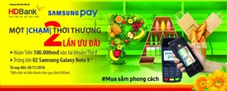 Chạm Samsung Pay nhận ngay Galaxy Note 9 với thẻ HDBank