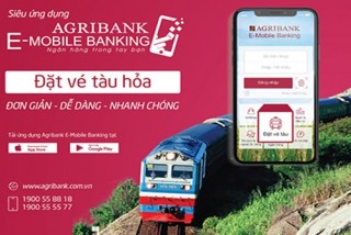 Agribank: Thanh toán vé tàu giá ưu đãi trên E-Mobile Banking