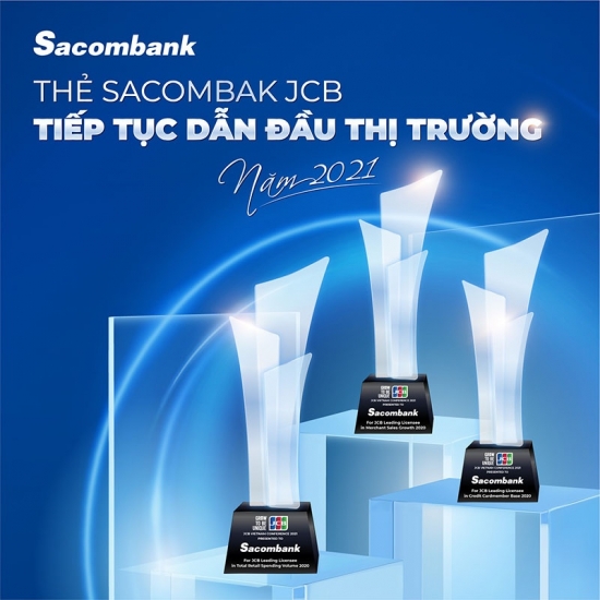 Thẻ Sacombank JCB tiếp tục dẫn đầu thị trường