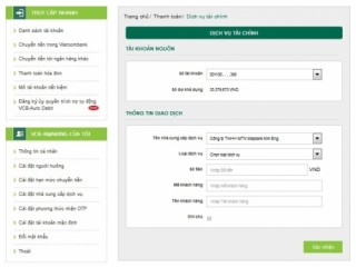 Vietcombank triển khai thêm nhiều dịch vụ thanh toán tiện ích