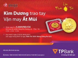 Mua Kim Dương, nhận lì xì may mắn từ TPBank