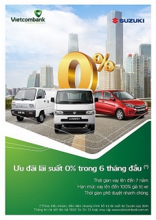 Vay mua ô tô Suzuki với lãi suất 0% trong 6 tháng đầu tại Vietcombank