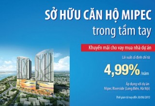 Cơ hội sở hữu căn hộ Mipec Riverside với lãi suất chỉ từ 4,99%/năm