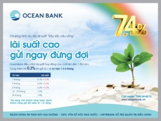 Lãi suất Bảy sắc cầu vồng với OceanBank