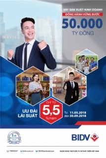 Cơ hội vay lãi suất siêu ưu đãi chỉ từ 5,5%/năm tại BIDV