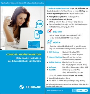 Eximbank ra mắt sản phấm mới “Combo tài khoản thanh toán”