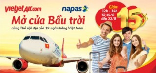 Vietjet hợp tác với Napas giảm 15% giá vé cho chủ thẻ ATM