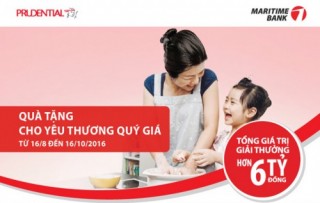 Cơ hội trúng 1,5 tỷ đồng khi mua bảo hiểm nhân thọ Prudential tại Maritime Bank