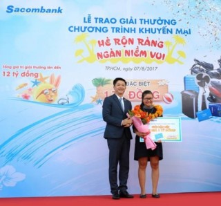 Sacombank trao 1 tỷ đồng cho khách hàng trúng thưởng