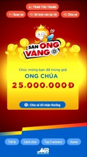 Cơ hội trúng thưởng trên ứng dụng ngân hàng MBBank