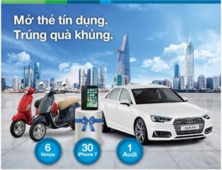 12 khách hàng may mắn trúng xe máy Vespa và iPhone 7
