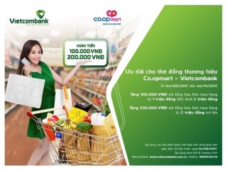Ưu đãi hấp dẫn cho chủ thẻ Vietcombank tại hệ thống Co.opmart và Fivimart
