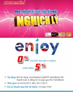 Giảm 5% cho chủ thẻ VietinBank khi mua sắm tại Nguyễn Kim