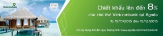 Chiết khấu đến 8% cho chủ thẻ Vietcombank khi đặt phòng tại AGODA