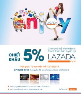 VietinBank ưu đãi cho chủ thẻ quốc tế thanh toán online tại Lazada