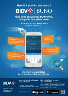 Chuyển tiền dễ dàng hơn với ứng dụng BUNO của BIDV