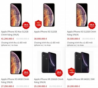 Giá iPhone XR, XS Max chính hãng hạ hàng triệu đồng