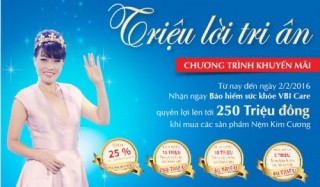VBI Care ưu đãi khách hàng mua sản phẩm Nệm Kim Cương