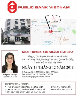 Ngân hàng TNHH MTV Public Việt Nam khai trương Chi nhánh Cầu Giấy