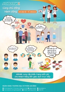 ABBANK cung cấp khẩu trang miễn phí cho khách hàng đến giao dịch