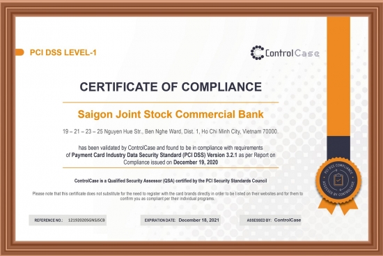 SCB đạt nhiều chứng chỉ bảo mật quốc tế trong năm 2020