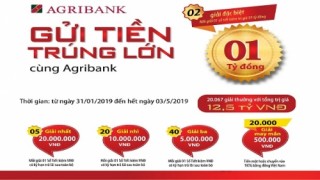 Gửi tiền trúng lớn cùng Agribank