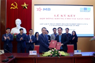 Ký Hợp đồng khung cho vay gián tiếp giữa Quỹ Phát triển doanh nghiệp nhỏ và vừa và một số ngân hàng