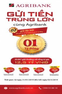 Gửi tiền trúng lớn cùng Agribank