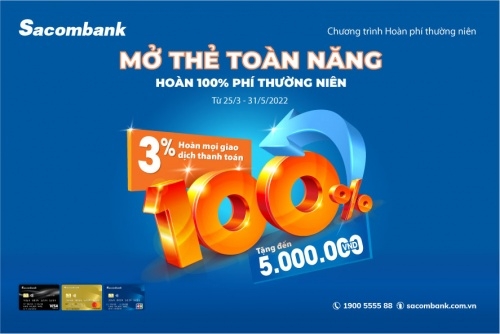 Nhiều ưu đãi khi mở mới thẻ tín dụng tại Sacombank