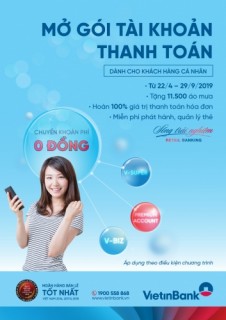 Tận hưởng ưu đãi ngập tràn với gói tài khoản thanh toán VietinBank