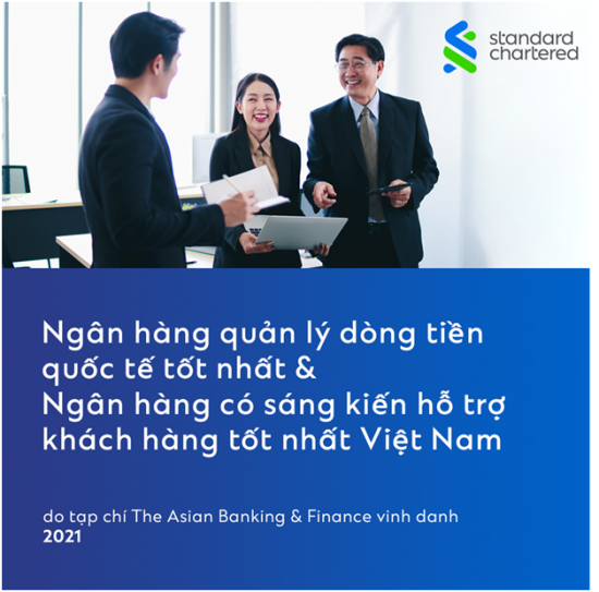 Standard Chartered Vietnam nhận hai giải thưởng của The Asian Banking & Finance