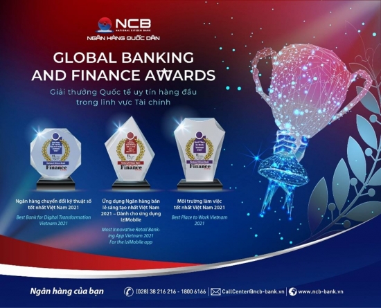 NCB nhận 3 giải thưởng quốc tế tại Global Banking & Finance Awards