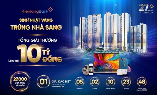 Khuyến mại cực lớn mừng sinh nhật 27 năm KienlongBank