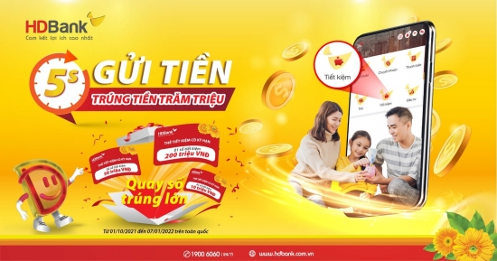 5 giây gửi tiết kiệm online, cơ hội trúng thưởng lớn