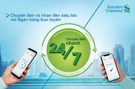 Standard Chartered triển khai dịch vụ chuyển tiền 24/7 và thu tiền sử dụng mã QR