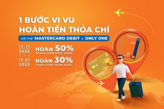 Tận hưởng ưu đãi hoàn tiền 50% khi thanh toán bằng thẻ Sacombank Mastercard