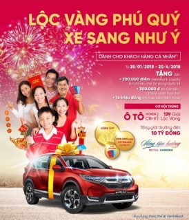 Cơ hội trúng ô tô Honda CR-V và 139 giải Lộc vàng cùng VietinBank
