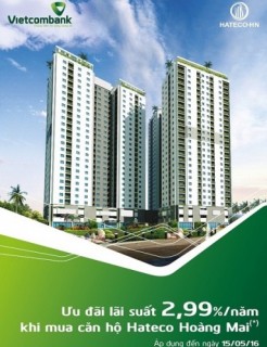 Vietcombank ưu đãi lãi suất cho vay mua căn hộ Hateco Hoàng Mai