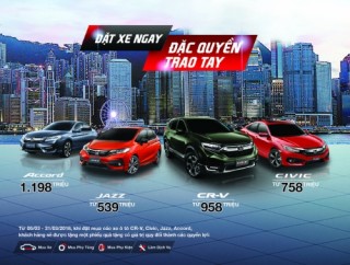 Honda Việt Nam công bố giá bán lẻ các mẫu ôtô nhập khẩu nguyên chiếc từ Thái Lan