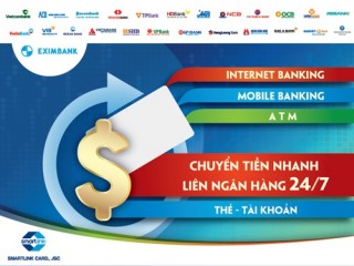 Eximbank nâng hạn mức chuyển tiền nhanh liên ngân hàng