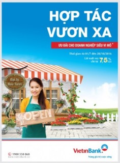 VietinBank: Lãi suất cho vay DN siêu vi mô từ 7,5%/năm