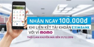 Nhận ngay tiền mặt khi liên kết tài khoản Eximbank và ví MoMo